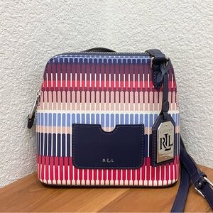 LRL LAUREN Ralph Lauren Lindley Alissa Multicolor Ikat Print Crossbody Bag